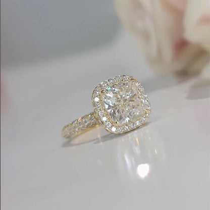 Lumen Calista 3.0ct Cushion Halo Diamond Ring