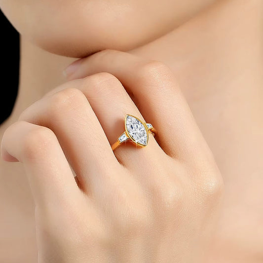 Lumen Celestia 2.0ct Marquise Moissanite Ring