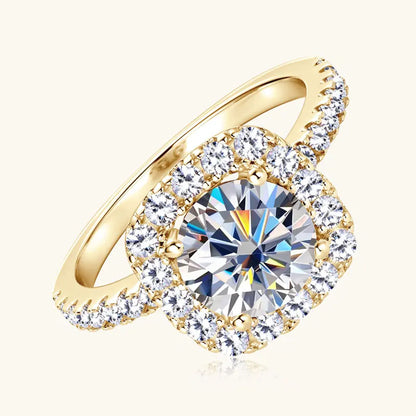 Lumen Solis 2.0ct Moissanite Halo Ring