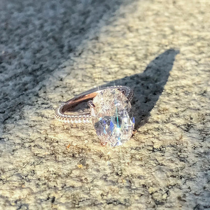 Lumen Celestine 5.0ct Oval-Cut Moissanite Engagement Ring