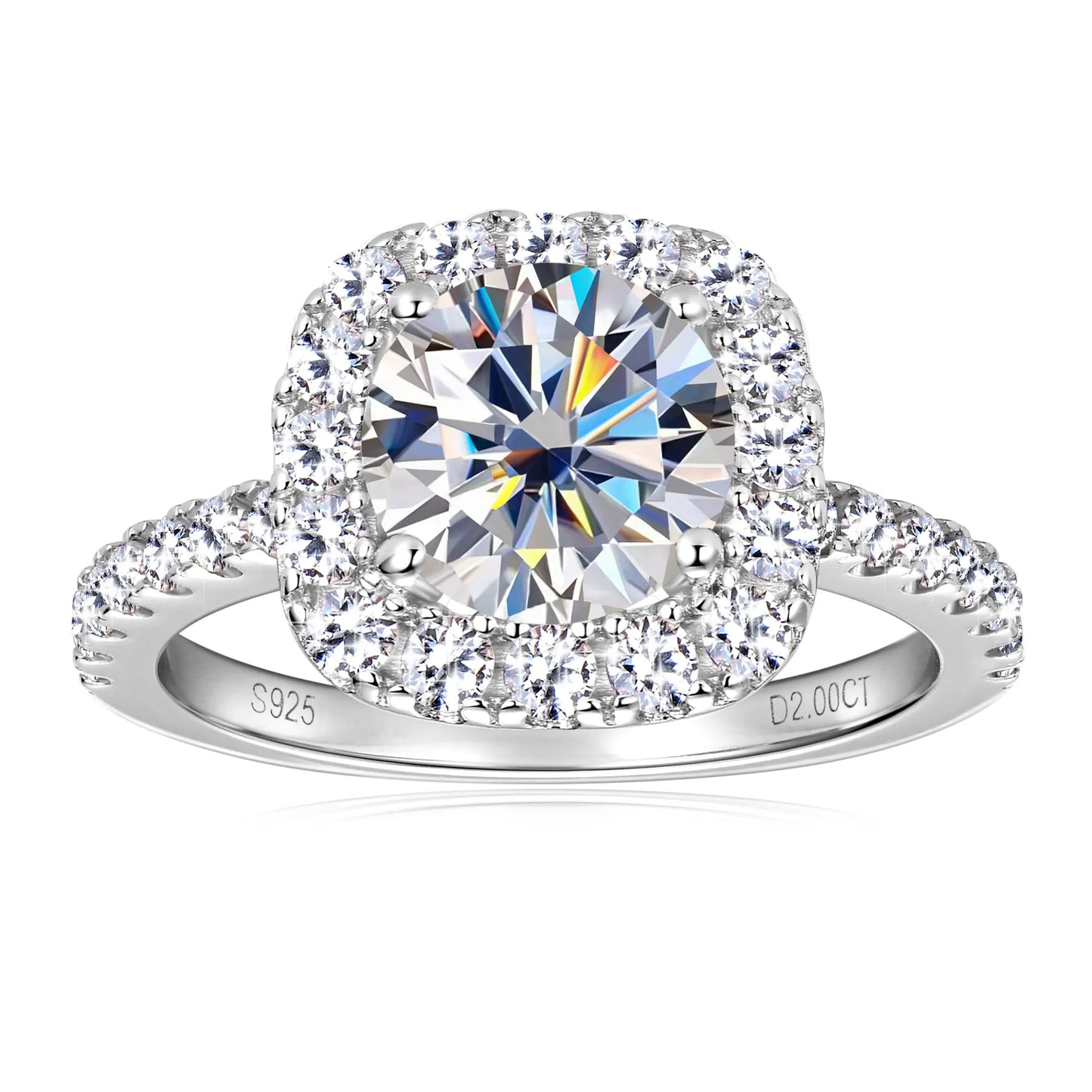 Lumen Solis 2.0ct Moissanite Halo Ring