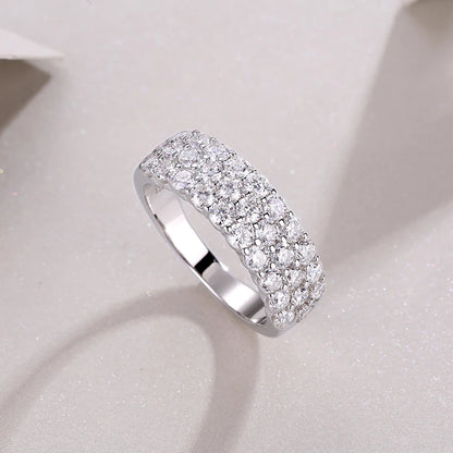 Lumen Celestine Moissanite 3-Row Eternity Band