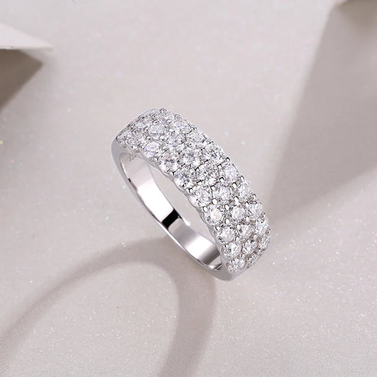 Lumen Celestine Moissanite 3-Row Eternity Band