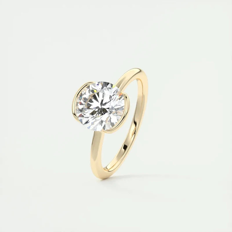 Lumen Astraea 1.0CT Half Bezel Moissanite Ring