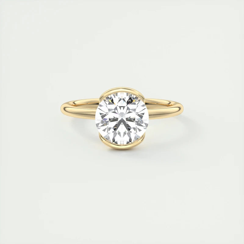 Lumen Astraea 1.0CT Half Bezel Moissanite Ring