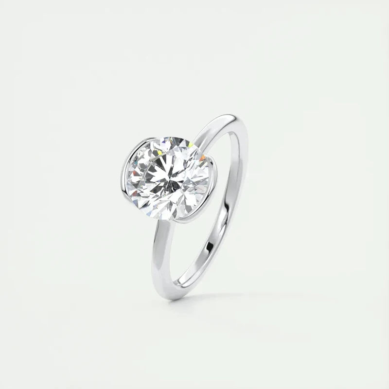 Lumen Astraea 1.0CT Half Bezel Moissanite Ring