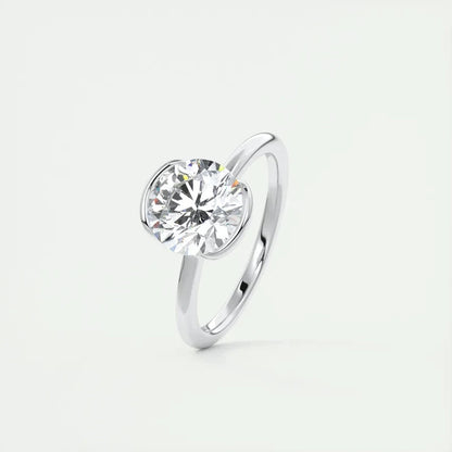 Lumen Astraea 1.0CT Half Bezel Moissanite Ring